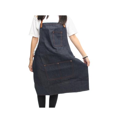 Apron Work Clothes Barista Pockets Soldering Chef Barber Denim Workwear Straps 31''x 24''   